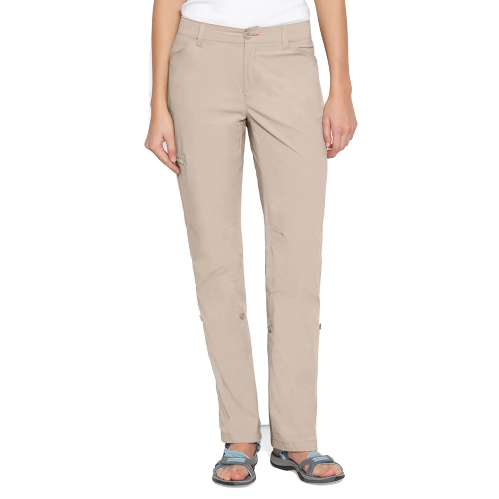 Orvis Women’s Jackson Convertible Long Pants Capris UPF 50 Hiking 12 Tan